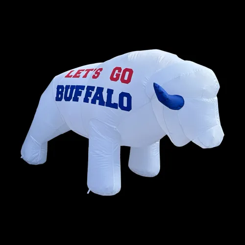 40-inch Light Up White Lets Go Buffalo Inflatable by BuffaBlo
