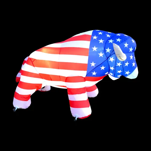 40-inch Light Up Inflatable Patriotic Flag Buffalo Bison by BuffaBlo