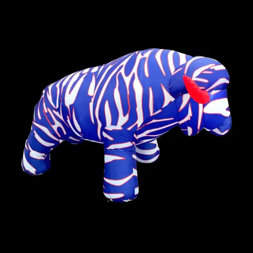 23-inch Baby Light Up Inflatable Buffalo in Football Red White Blue Stripe by BuffaBlo