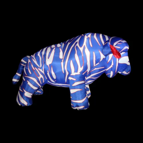 50-inch Light Up Inflatable Buffalo in Red White Blue Football Stripe by BuffaBlo