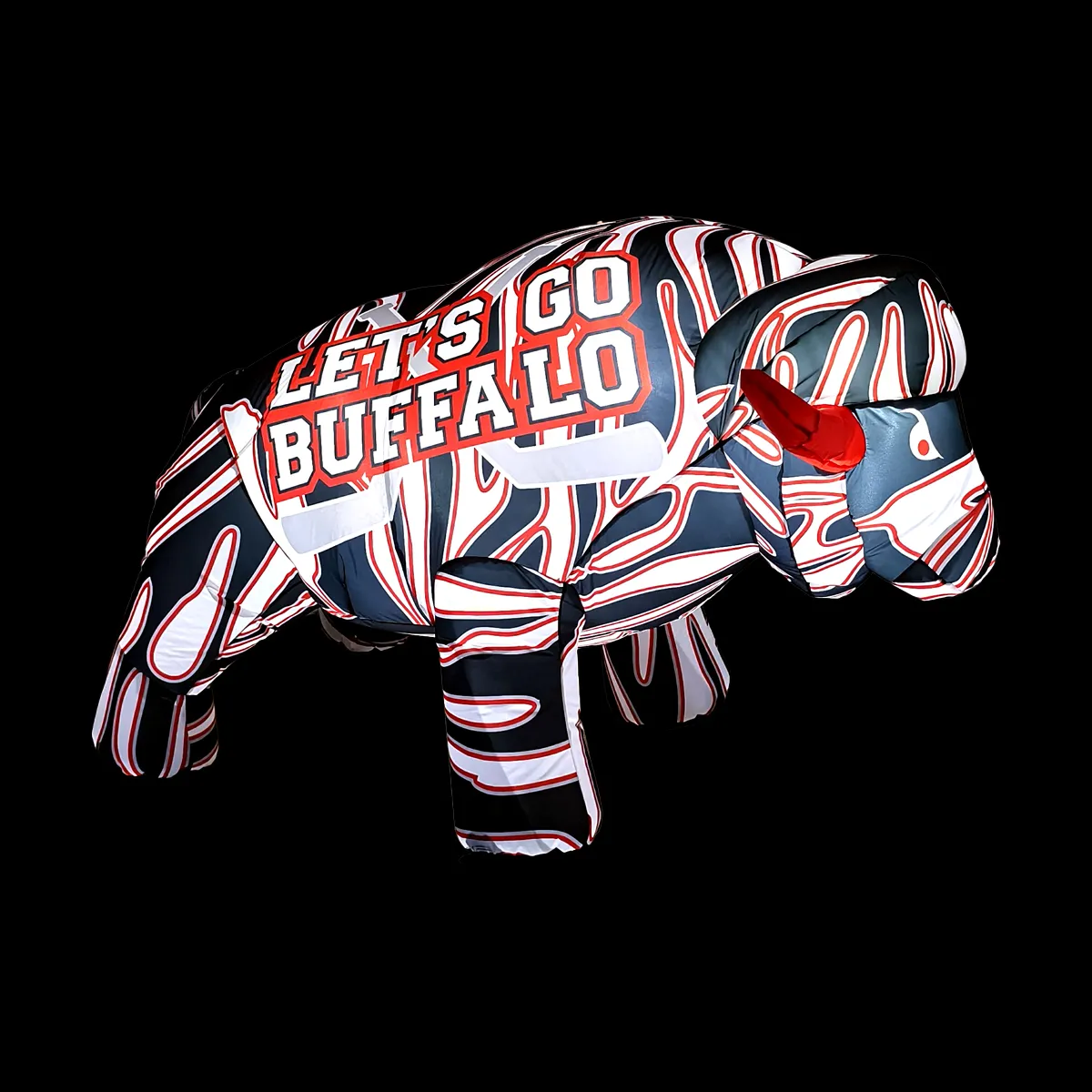 40-inch Light Up Inflatable Hockey Buffalo Lets Go Black White Red