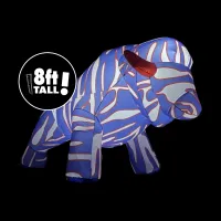 Big Boy 8-Foot Inflatable Buffalo in Red, White, Blue Football Stripe